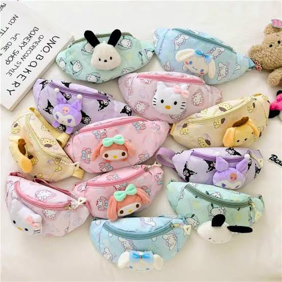 Creative Children's Faionable Chest Bag Crossbody Bag Cute Gift Durable Nylon Pudding Dog Girl Casual Single oulder Bag