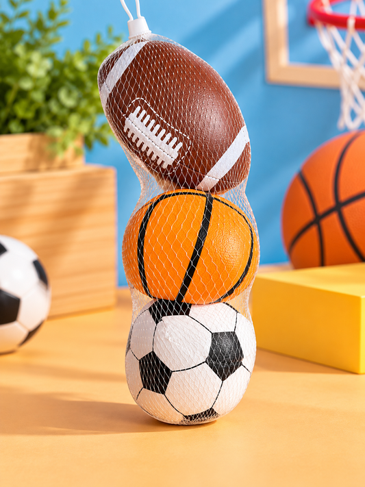 Mini Soft Sports Balls Set – Football, Basketball & Soccer Ball
