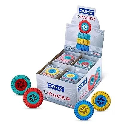 DOMS E-Racer Tire-Shaped Erasers - Random Color