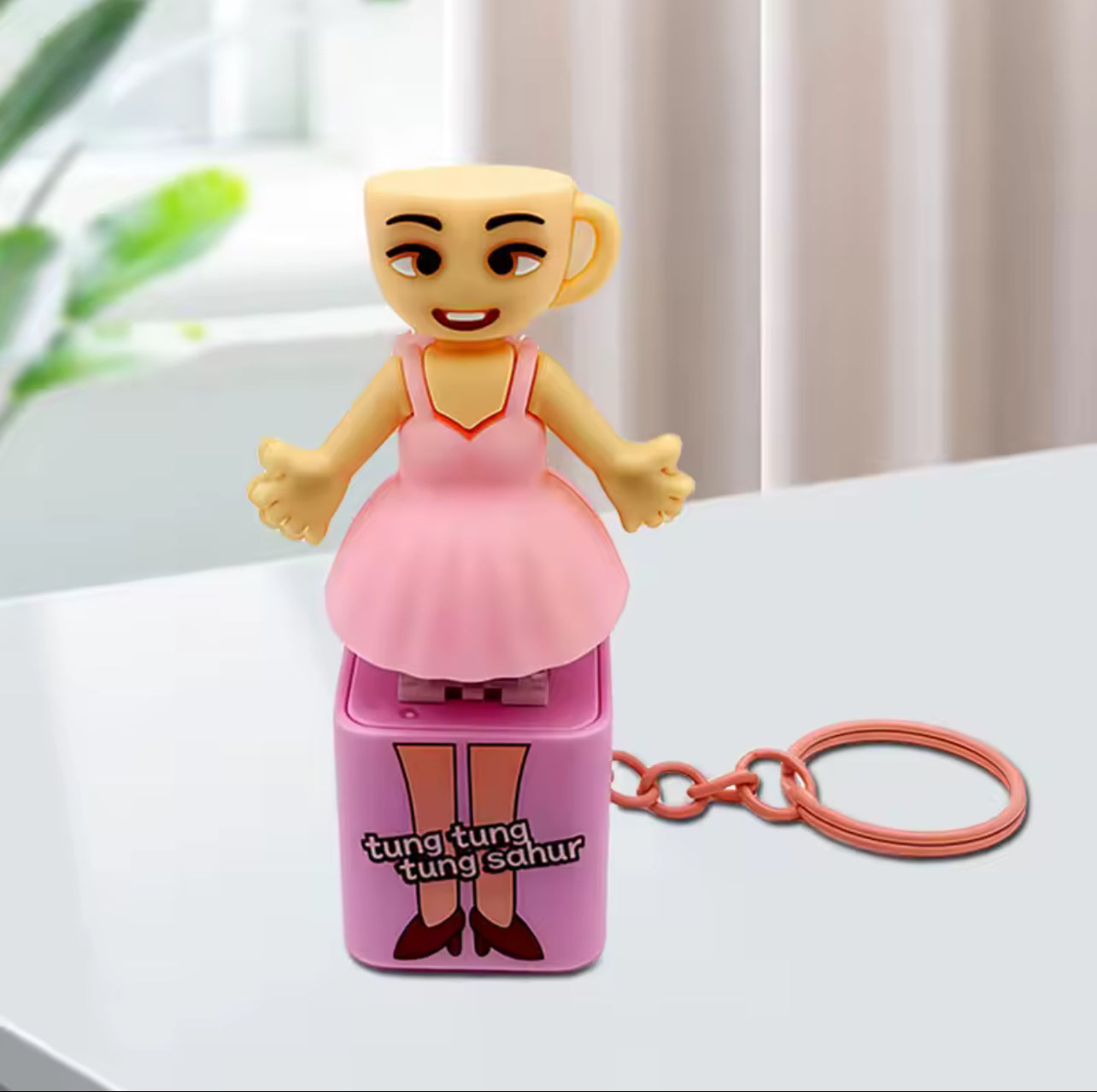 Tung Tung Tung Sahur Keychain Vioce LED Key Press Button Italian Brainrot Tralalero Tralala Shark Bag Pendants Key Accessories