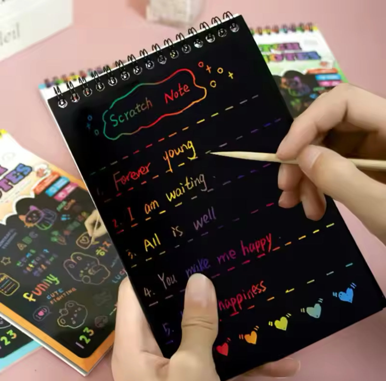 Colorful Magic Scratch Art Notebook – 12 Sheets with Scratch Pens