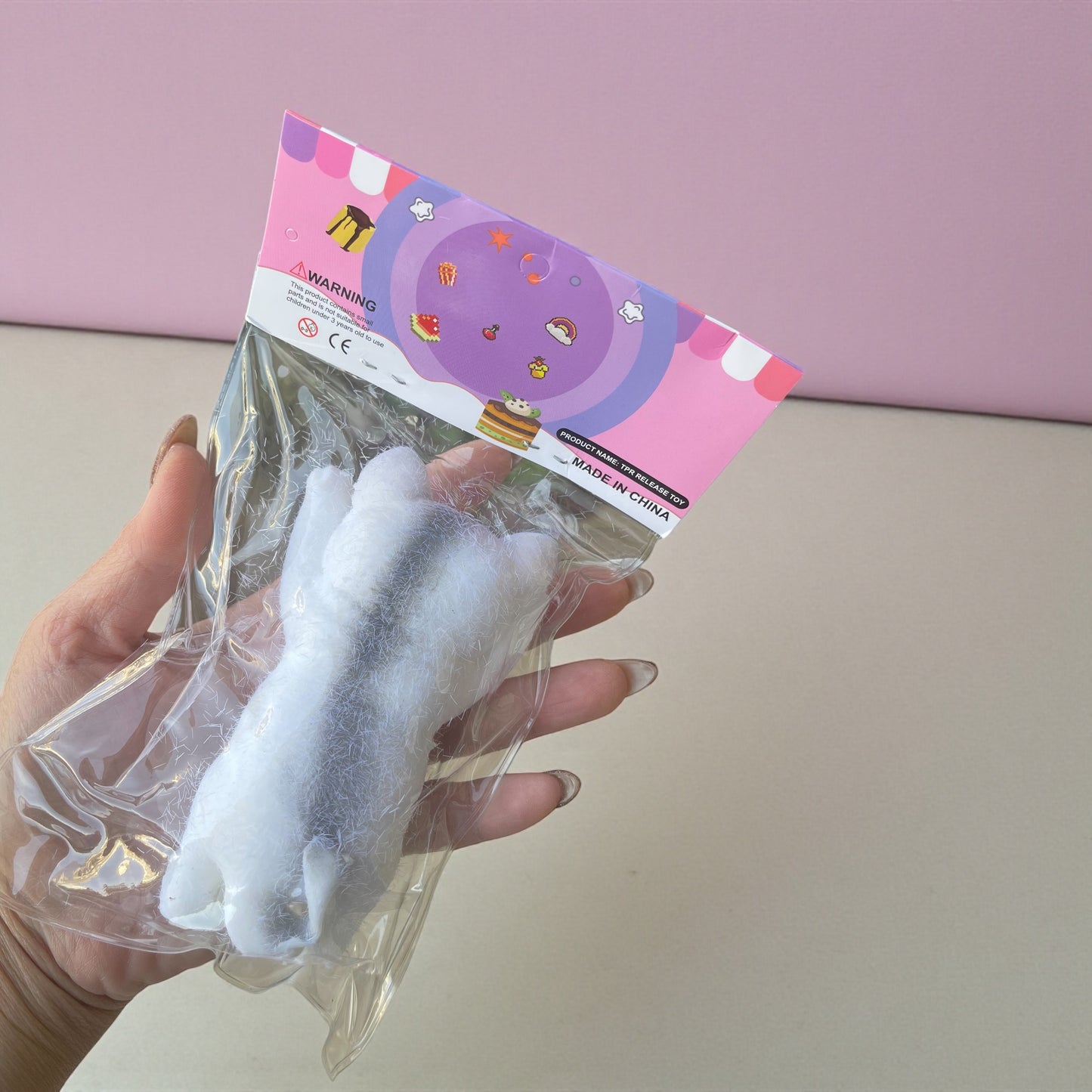 Stress Relief Cat Squeeze Toy Realistic TPR Fidget Toy for Anxiety Soft Sensory Toy for Kids Teens Adults Mochi Squishy