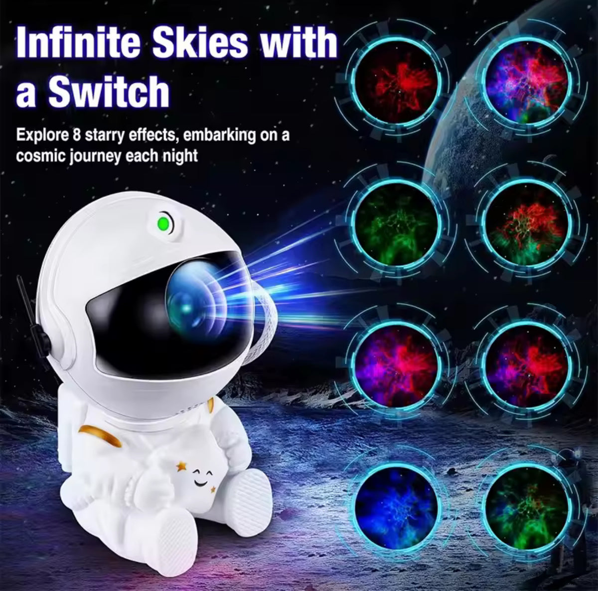 Astronaut Galaxy Projector Night Light with Remote Control