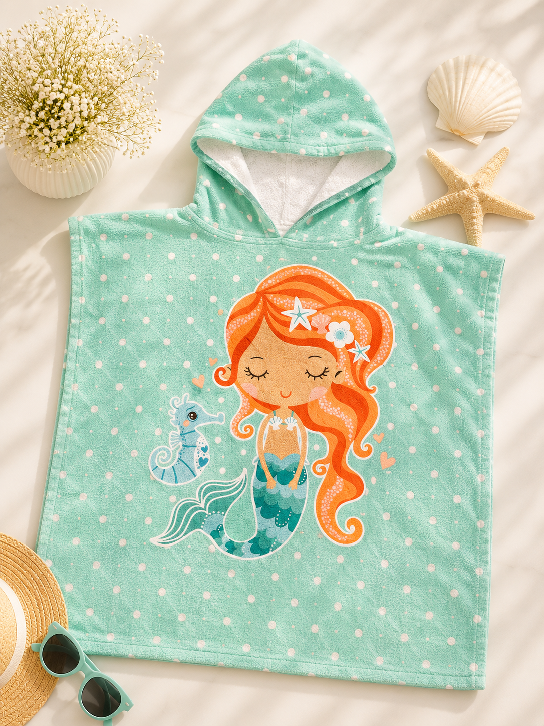 Boys & Girls Kids Hooded Beach Poncho Towel - Free Size