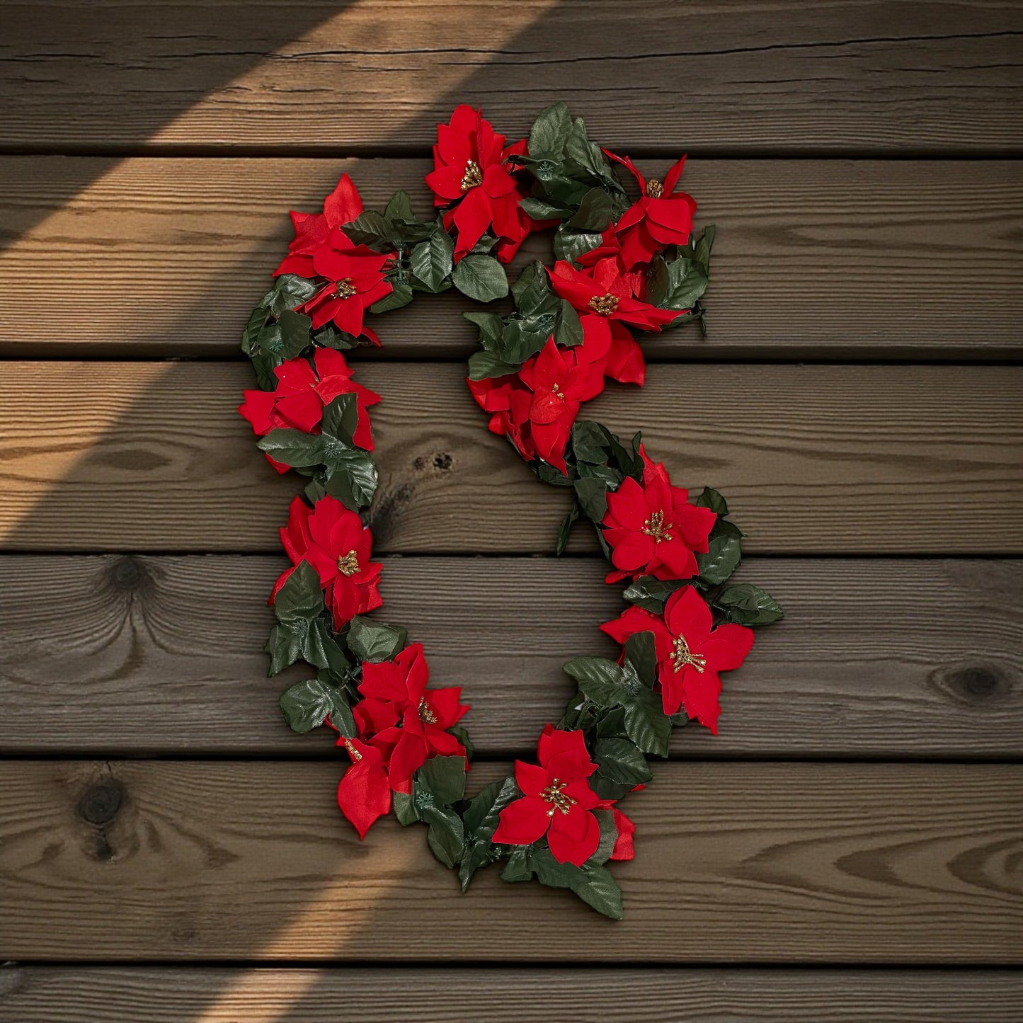 1Pcs Christmas Rattan Flower Garland Artificial Plastic Decoration DIY Wreath Xmas Tree Mantel Stair Handrail Festival Ornament
