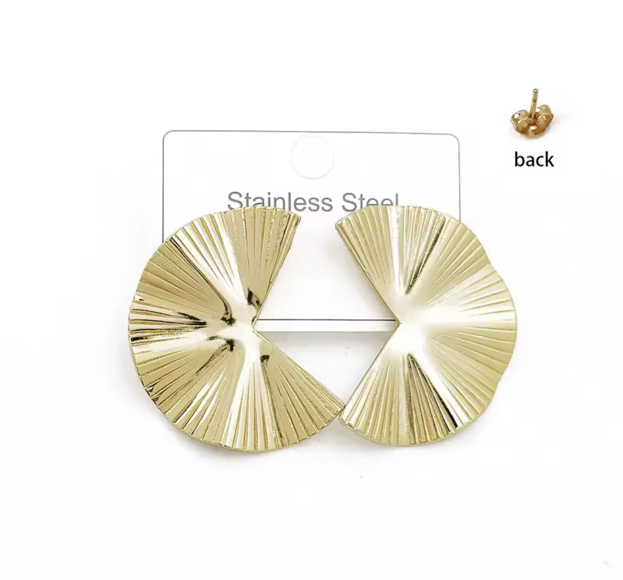 new style exaggerated metal stainless gold-plated irregular earrings, high-quality waterproof earrings, wife gifts