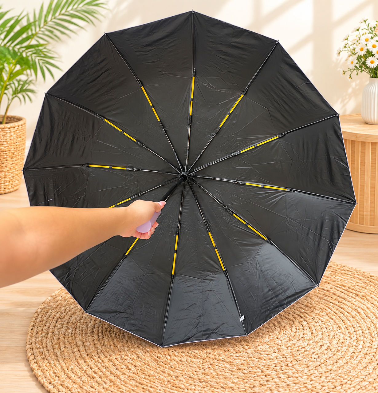 Compact Automatic Folding Umbrella – Lavender