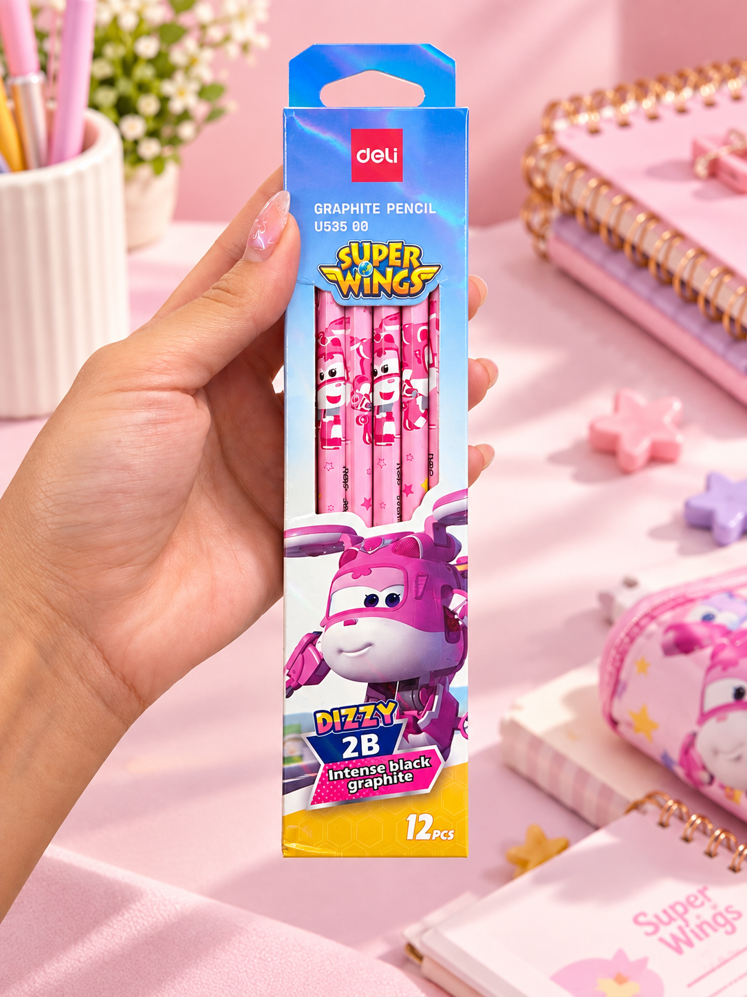 Deli Super Wings Dizzy 2B Graphite Pencils – Pack of 12