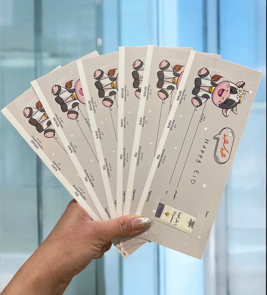 6Pcs Cute Eid Cheque
