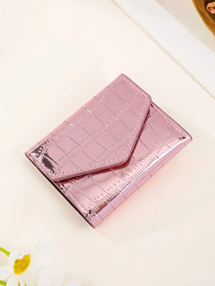 1-Piece Women's Stylish Glossy Crocodile Pattern Wallet, Compact And Exquisite, Easy To Carry, An Excellent Choice For Gifts