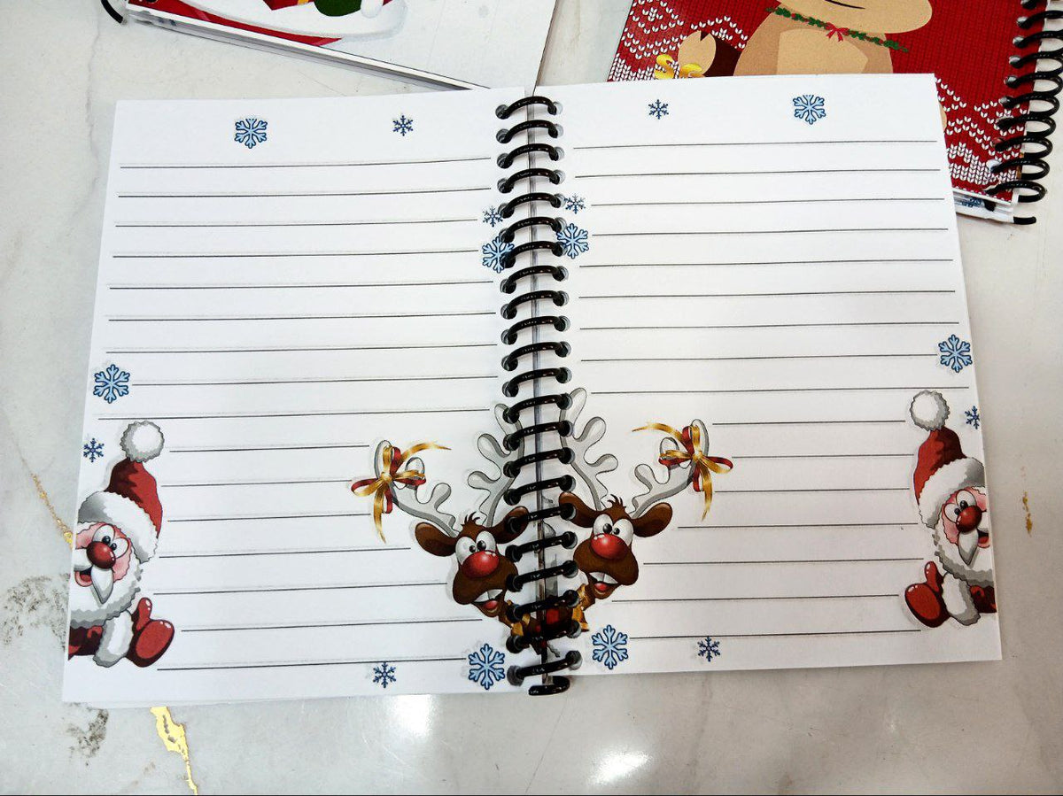 Christmas Themed Printed Wired Notebook