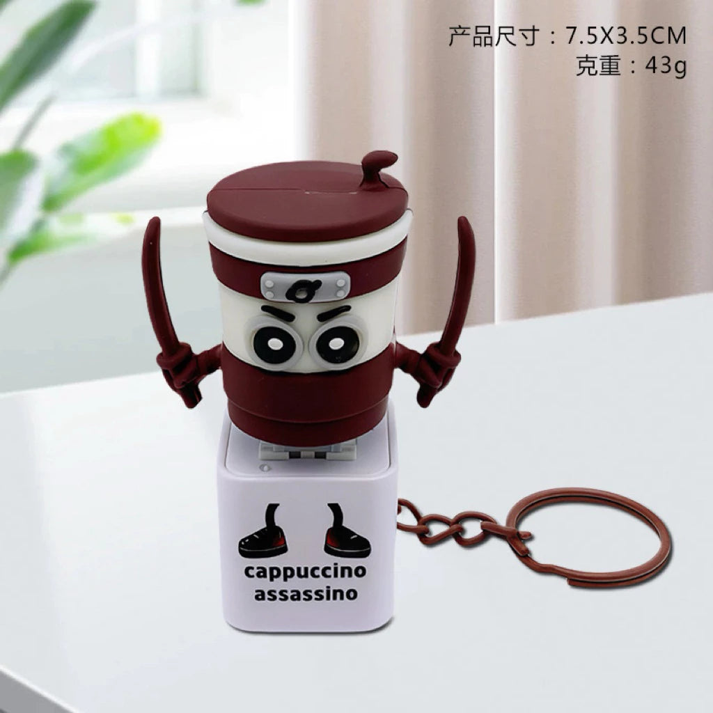 Tung Tung Tung Sahur Keychain Vioce LED Key Press Button Italian Brainrot Tralalero Tralala Shark Bag Pendants Key Accessories
