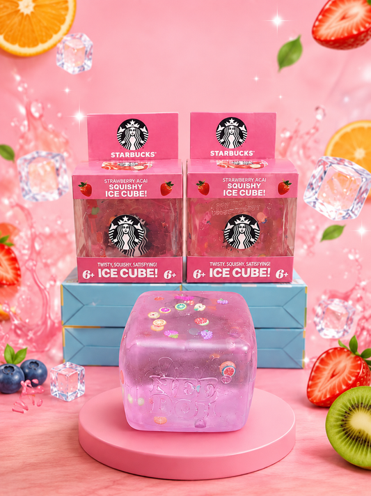 Starbucks Strawberry Acai Squishy Ice Cube – Fruit Filled Sensory Toy175