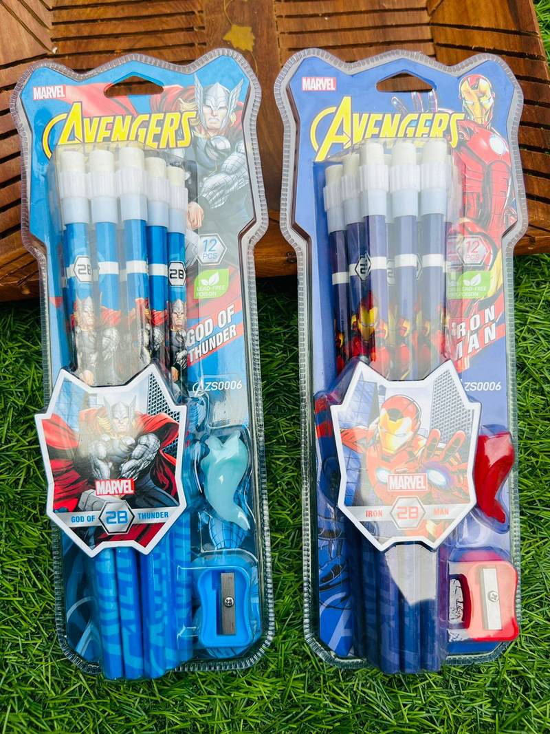 12PCs 2B Pencils With Eraser & Sharpner