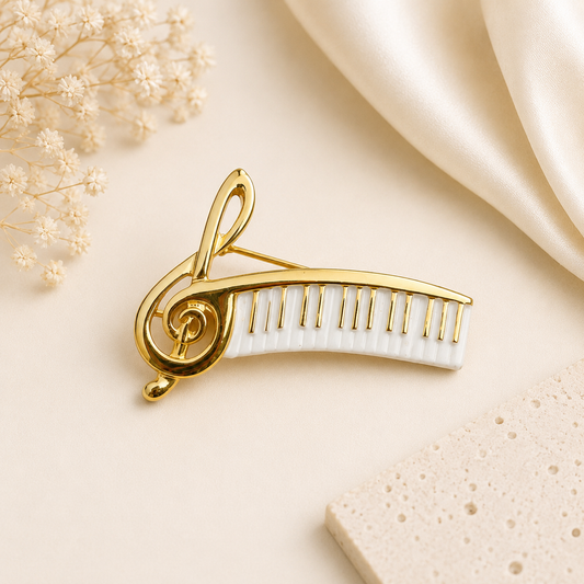 🎼 Golden Melody Piano Brooch