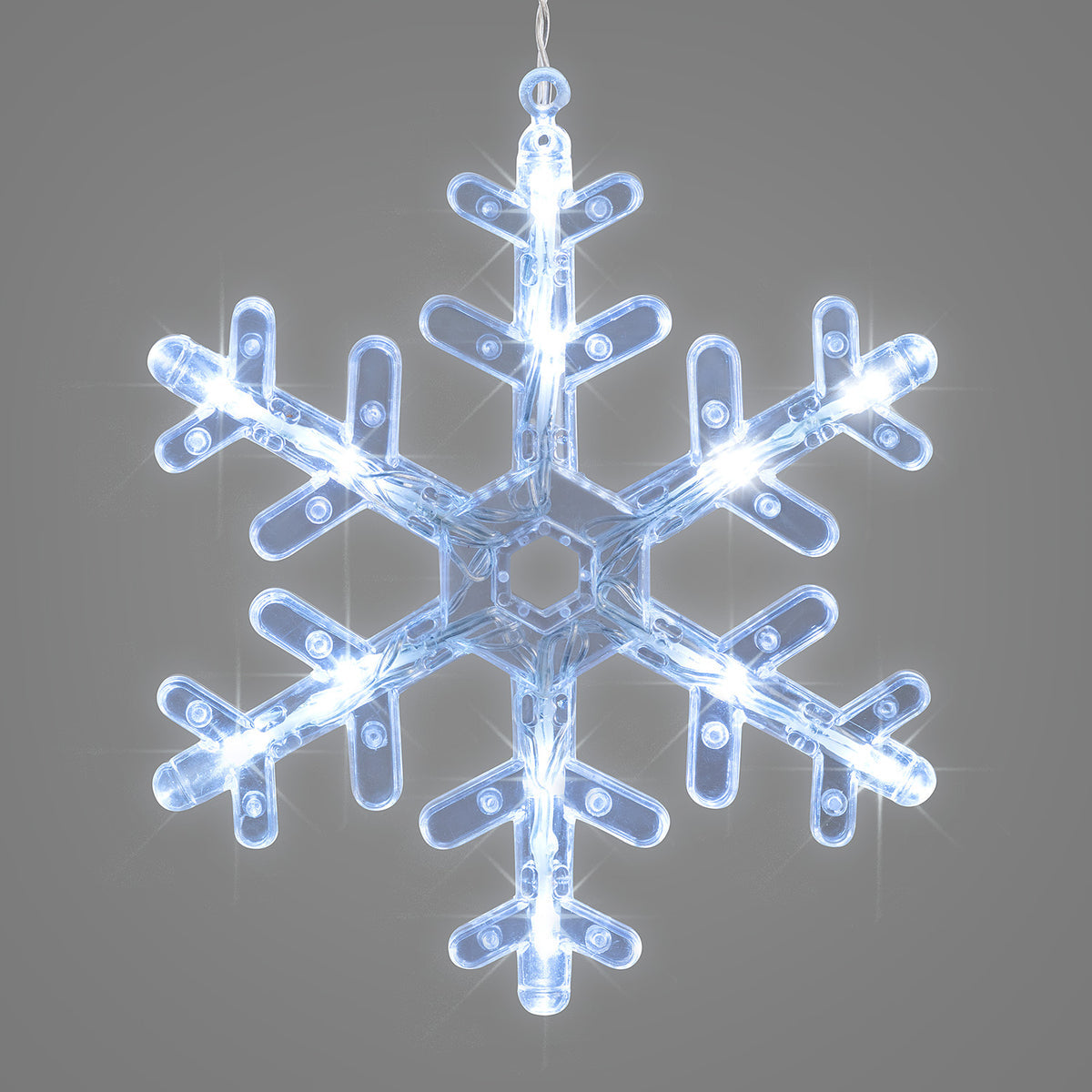 LED Snowflake Curtain Lights – 3 Meter Length – Gradient Design (Longer Sides & Shorter Center)