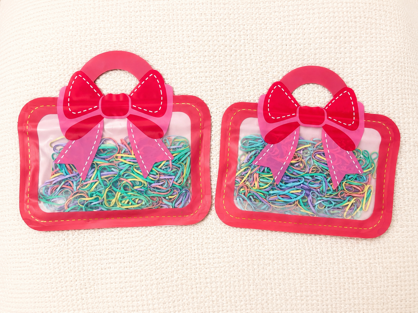 Cute Cartoon Rubber Band Storage Pouch – Mini Handbag Organizer for Kids