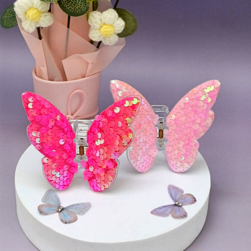 Sequin Butterfly Hair Claw Clip