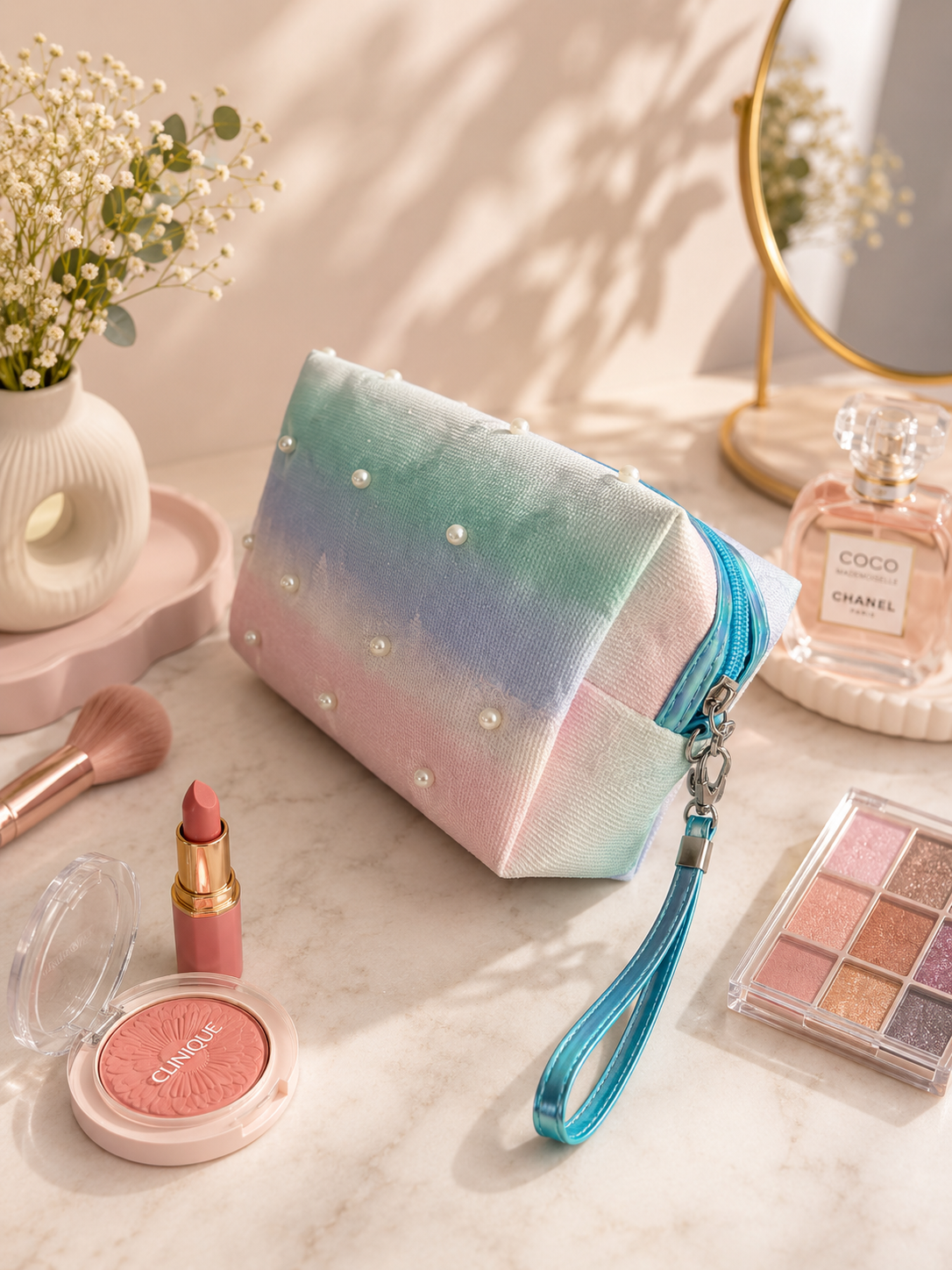 Pastel Pearl Makeup Pouch