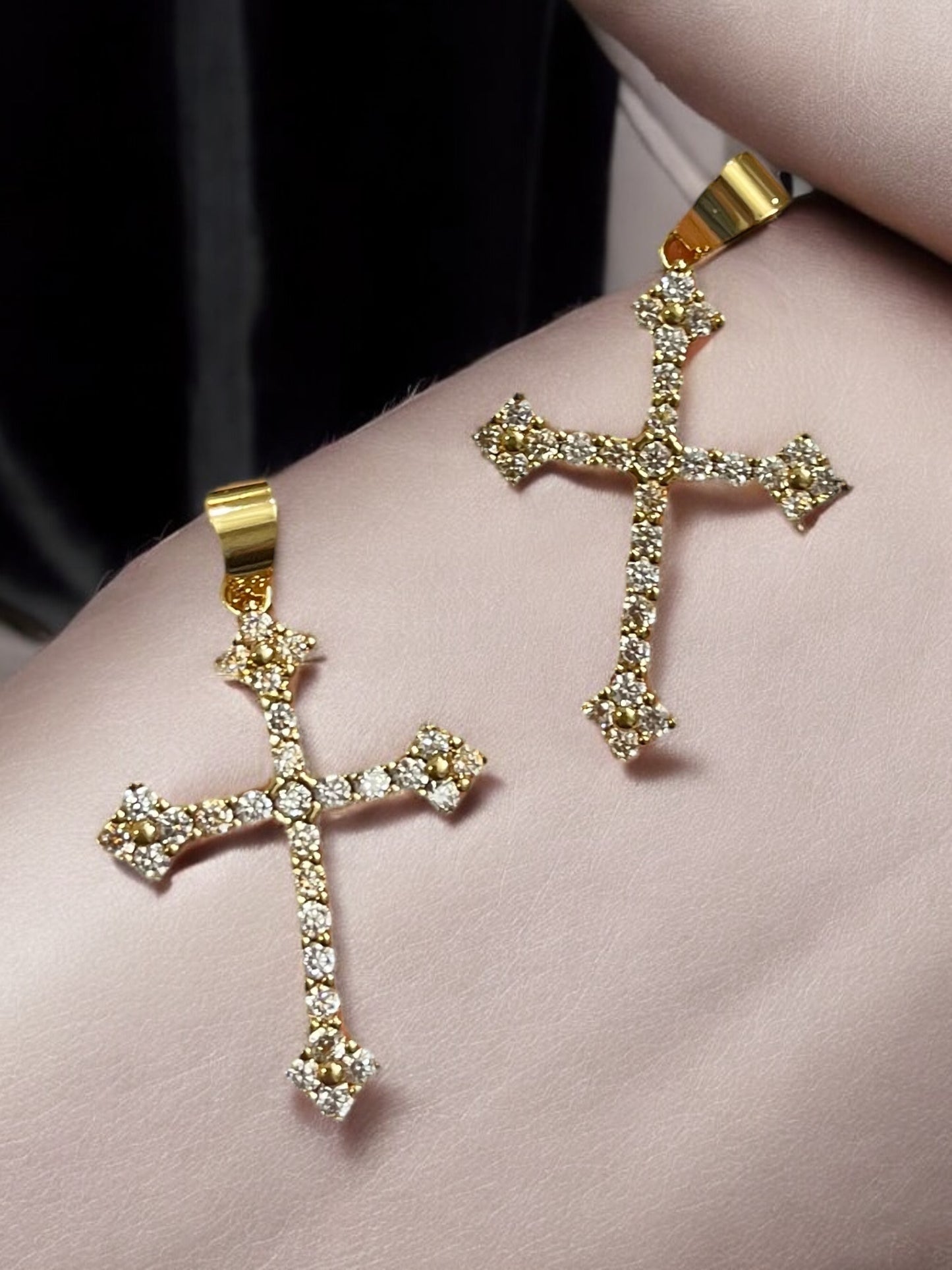 New Fashion Zircon Crystal Cross without Chain For Women Ladies Wedding Jewelry Female