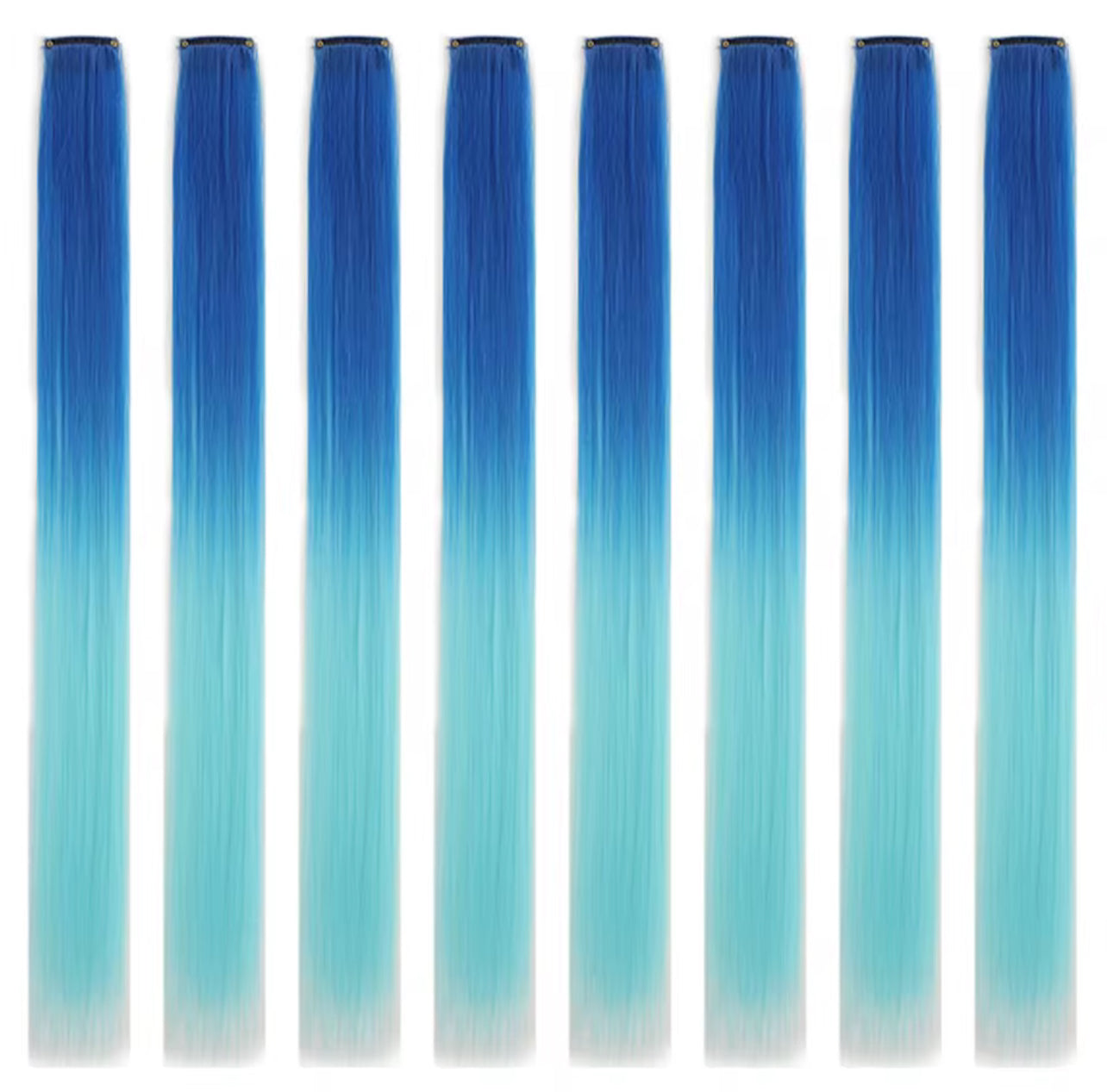 2Pcs Clip in Hair Extensions Synthetic Colored Hair Extensions Party Highlights Long Straight Hairpieces for Women