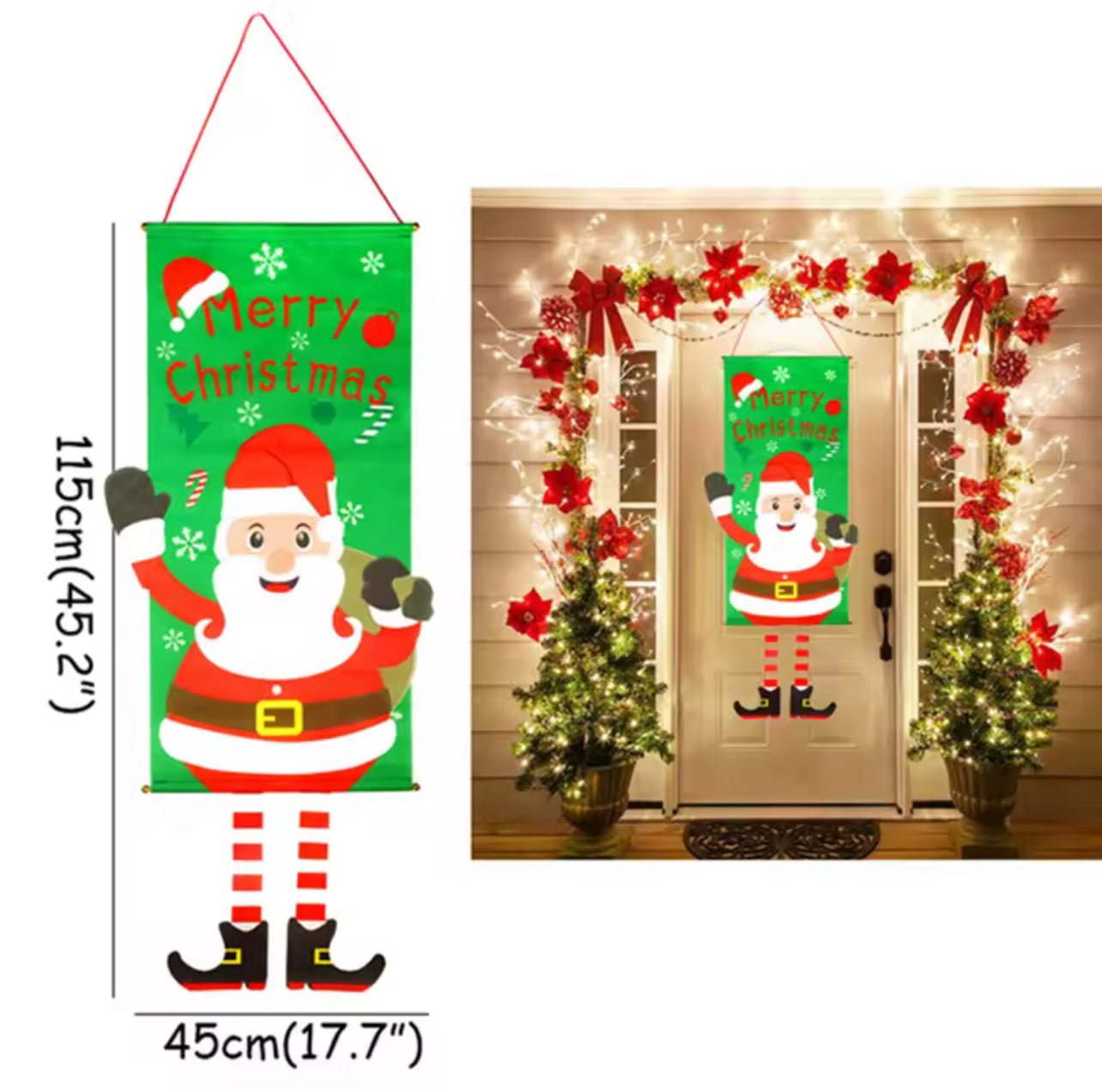 Merry Christmas Santa Claus Banne Home Decoration Party Supplies Elk Snowman Window Hanging Door Hanging Ornament Festival Gifts