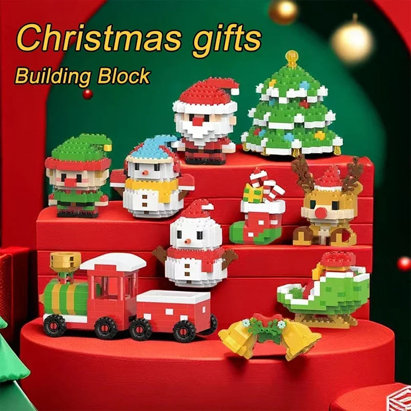 Christmas Particle Building Block Construction Set Micro Diamond Bricks Toy for Children
