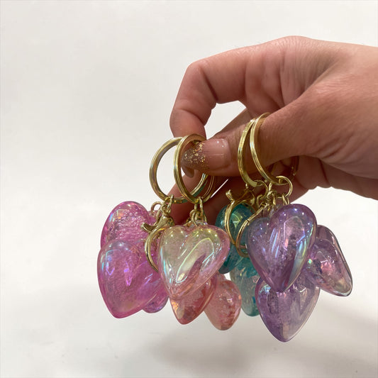 Crystal Heart Keychain – Cute Glitter Heart Bag Charm for Keys & Bags