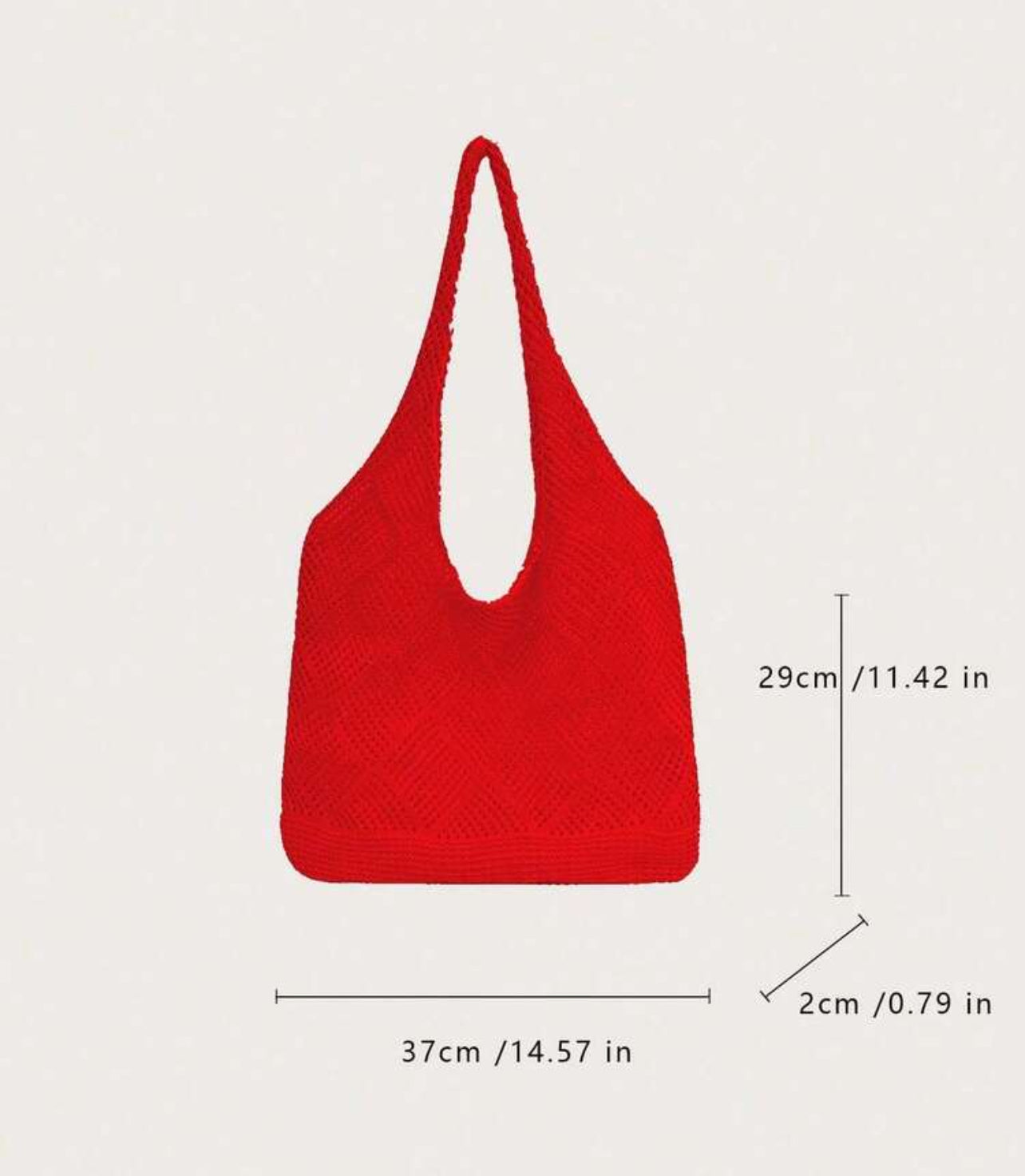 Women Hollow Knitted Shoulder Beach Bag Simple Crochet Handbag Lightweight Casual Hollow Out Pattern Crochet Bag Vacation Style For Teen Girls Women