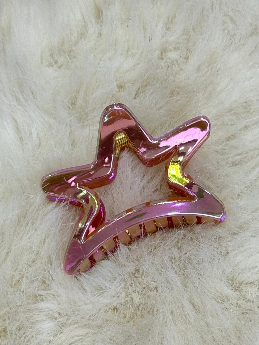 1pc starry colorful PVC hollow hair grab large size hair clip grab clip shark clip.