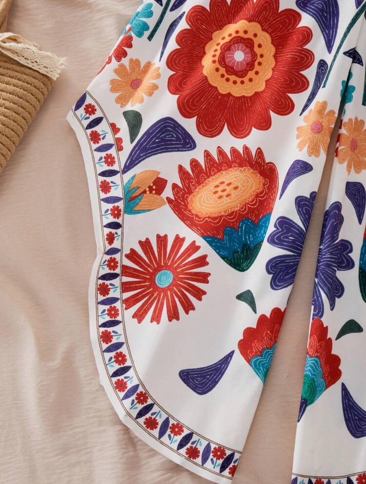 Tween Girls 2pcs/Set Casual Daily Outfit,Solid Color Asymmetric Top & Floral Printed Pants,White Summer Tropical Vacation Holiday Two Piece Set - 9,10 Years