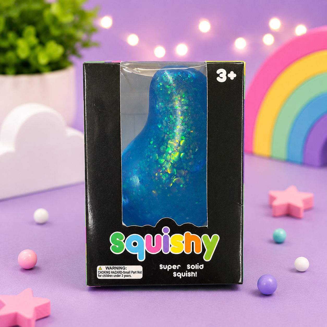 Glittery Egg Squishy Sensory Toy – Super Soft Squeeze Toy