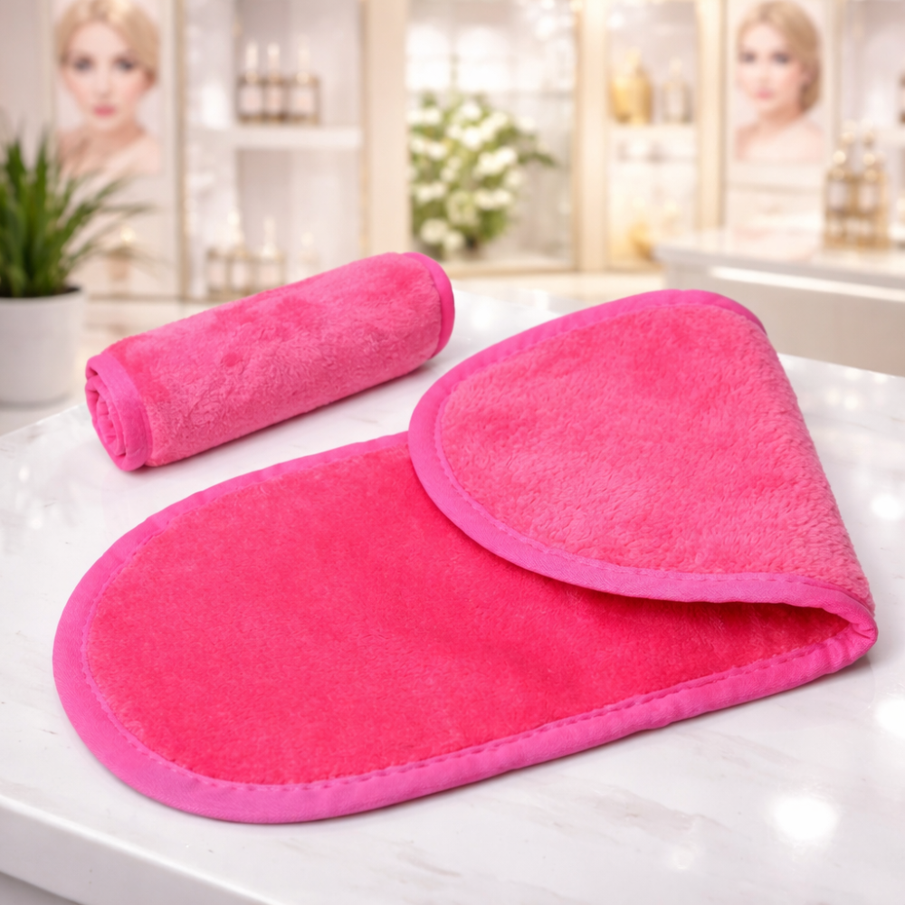 1Pc Random Color Soft Plush Makeup Removing Towel – Double-Sided Facial Cleansing Cloth