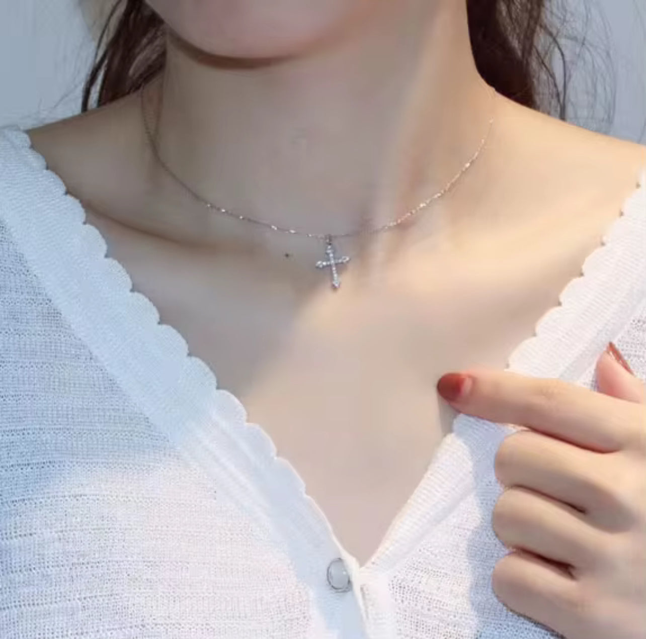 New Fashion Zircon Crystal Cross without Chain For Women Ladies Wedding Jewelry Female