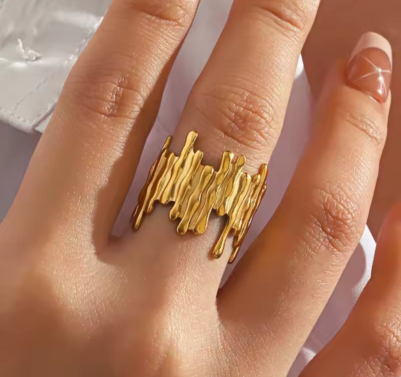 Trendy Gold Color Stainless Steel Ring for Women Bohemian Shell Starfish Conch Flower Butterfly Heart Ring Party Jewelry Gift