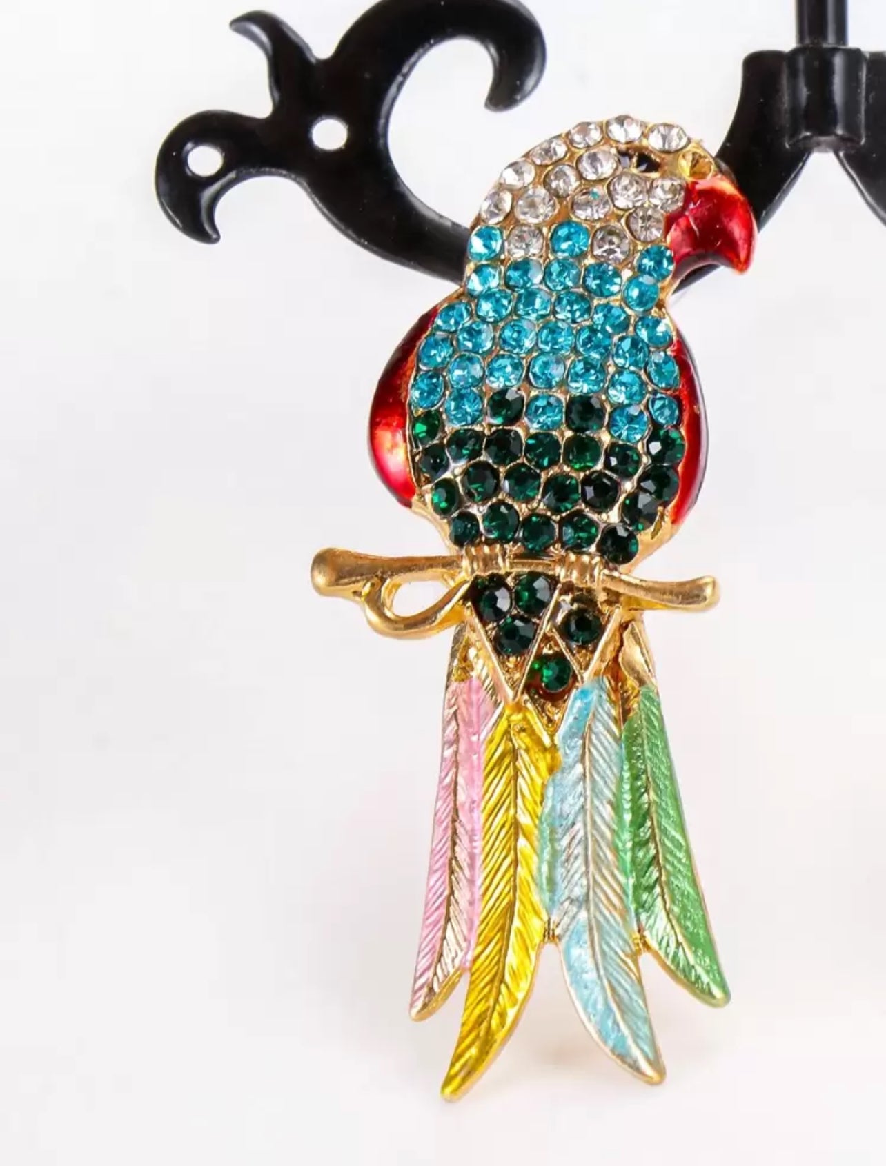 juran Rhinestone Bird Design Stud Earrings