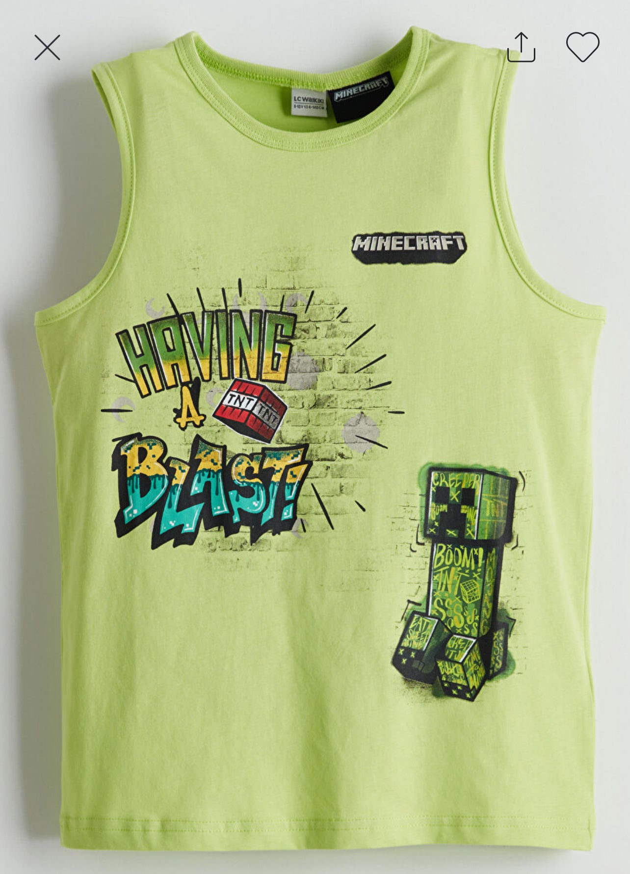 LCW Kids Crew Neck Minecraft Printed Boys' Tank Top and Swim Shorts