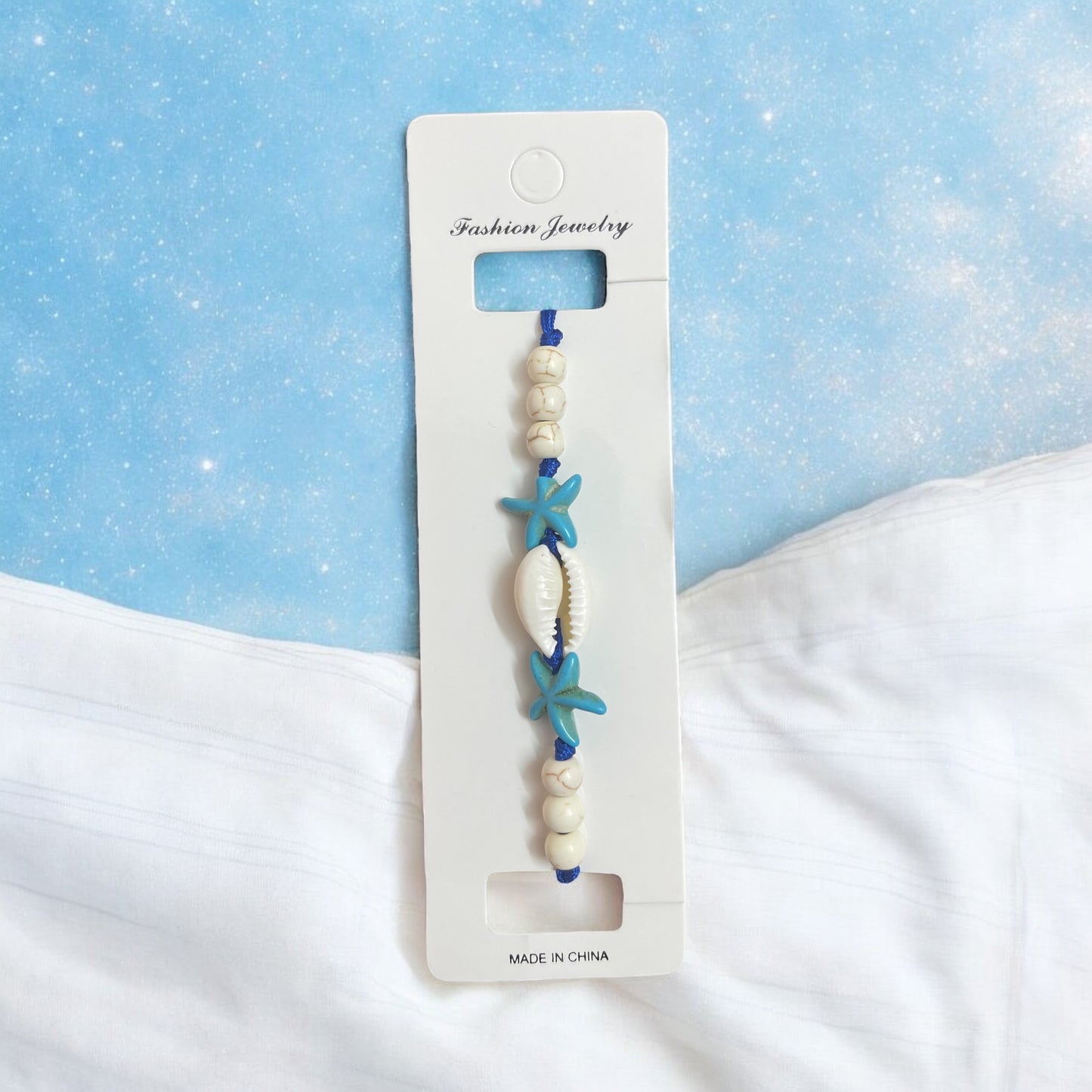 1pc Simple & Versatile Shell & Starfish Decor Elastic Bracelet Suitable For Women