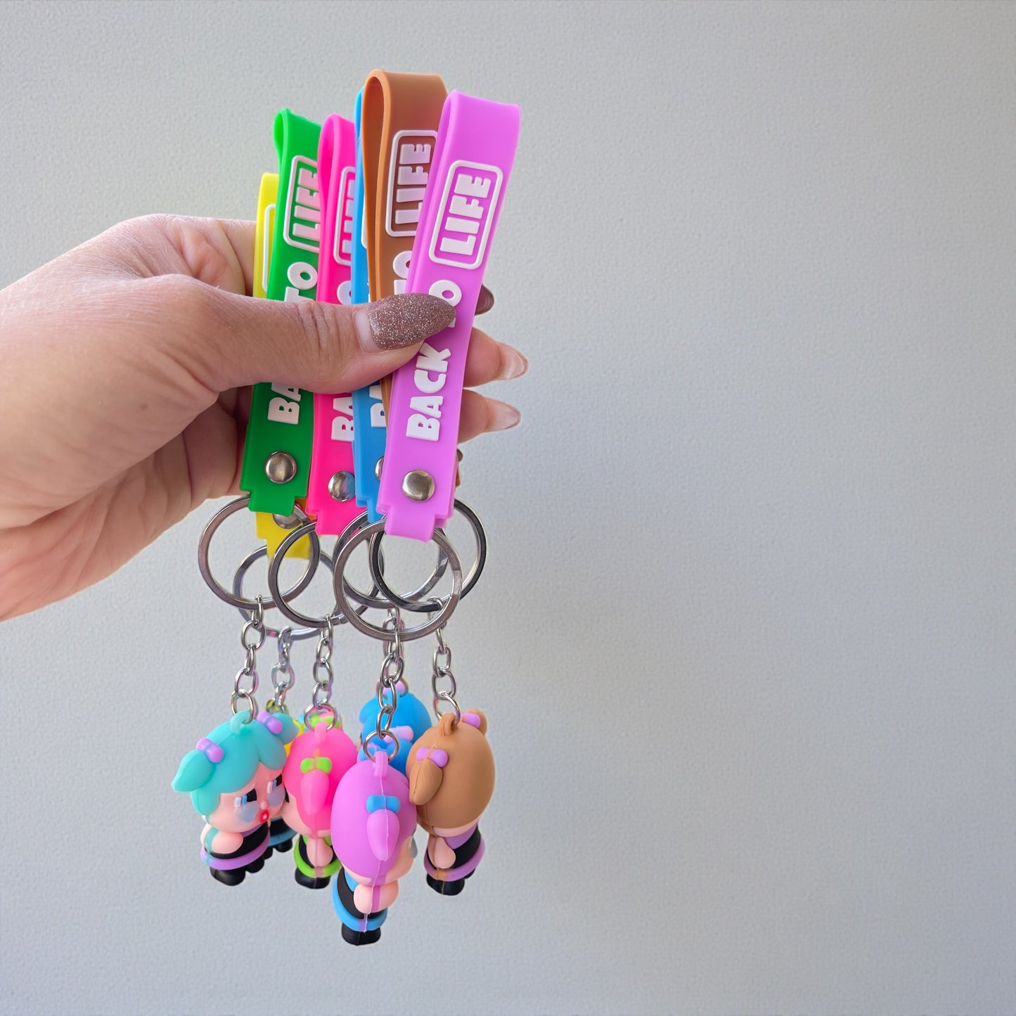 Cry Baby Keychain with “Back to Life” Strap – Colorful Silicone Charm