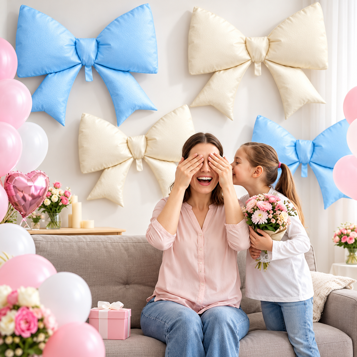 Large Bow-Shaped Foil Balloon – 80 × 58 cm