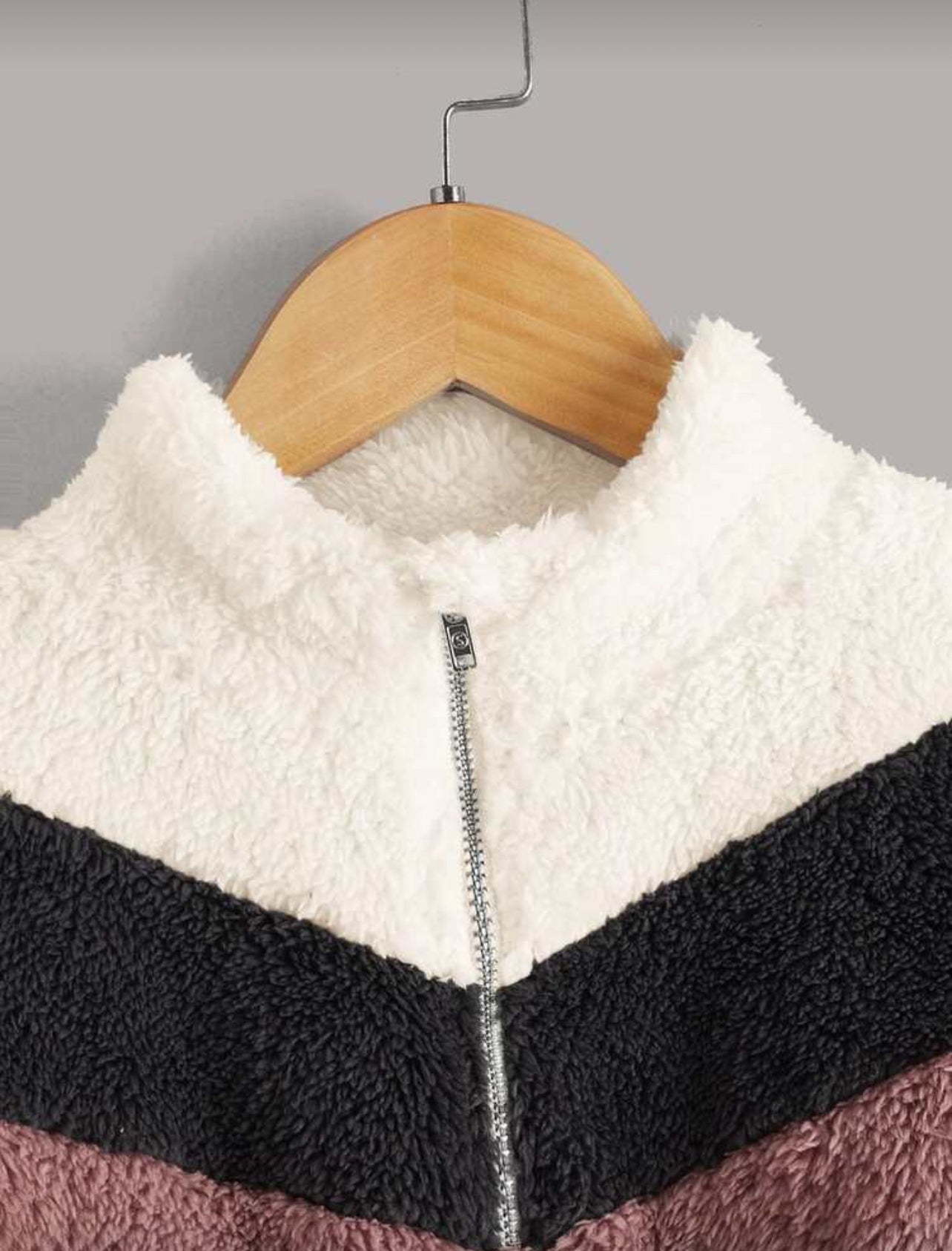 SHEIN Girls Color Block Half Zipper Flannel Pullover - 11Years