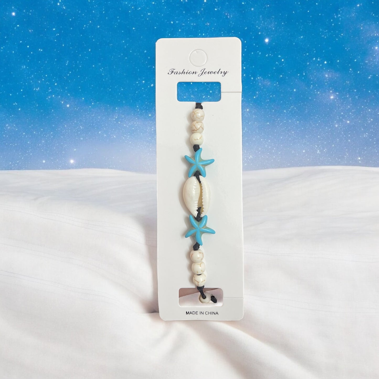 1pc Simple & Versatile Shell & Starfish Decor Elastic Bracelet Suitable For Women