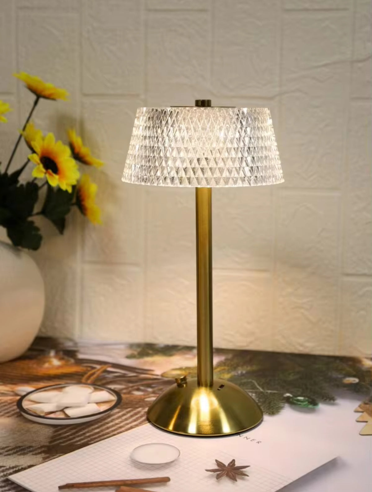 Diamond Table Lamp – USB Rechargeable Touch Lamp