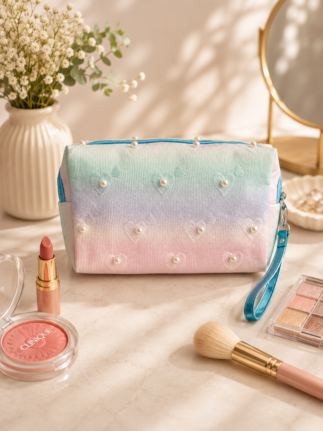 Pastel Pearl Makeup Pouch