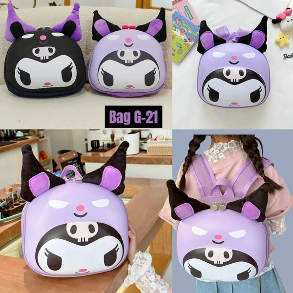 Kuromi Mini Backpack Cute Cartoon Anime Design Schoolbag Adjustable Straps Storage Travel Daily Use Casual Backpack