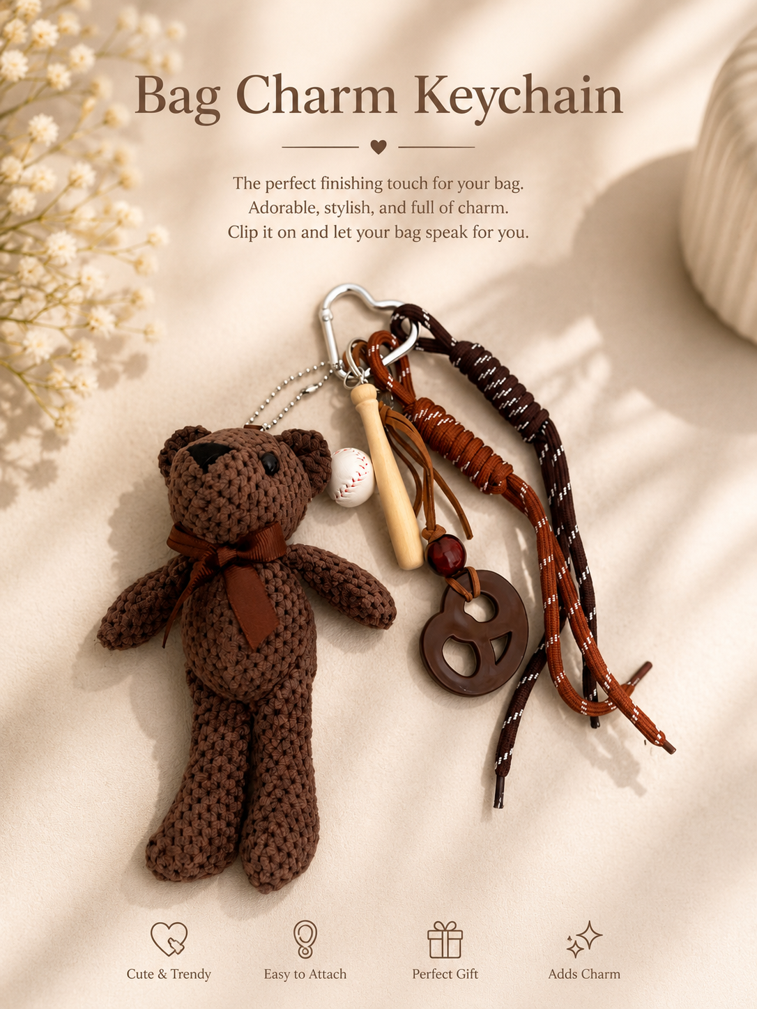 Bear Charm Bag Keychain