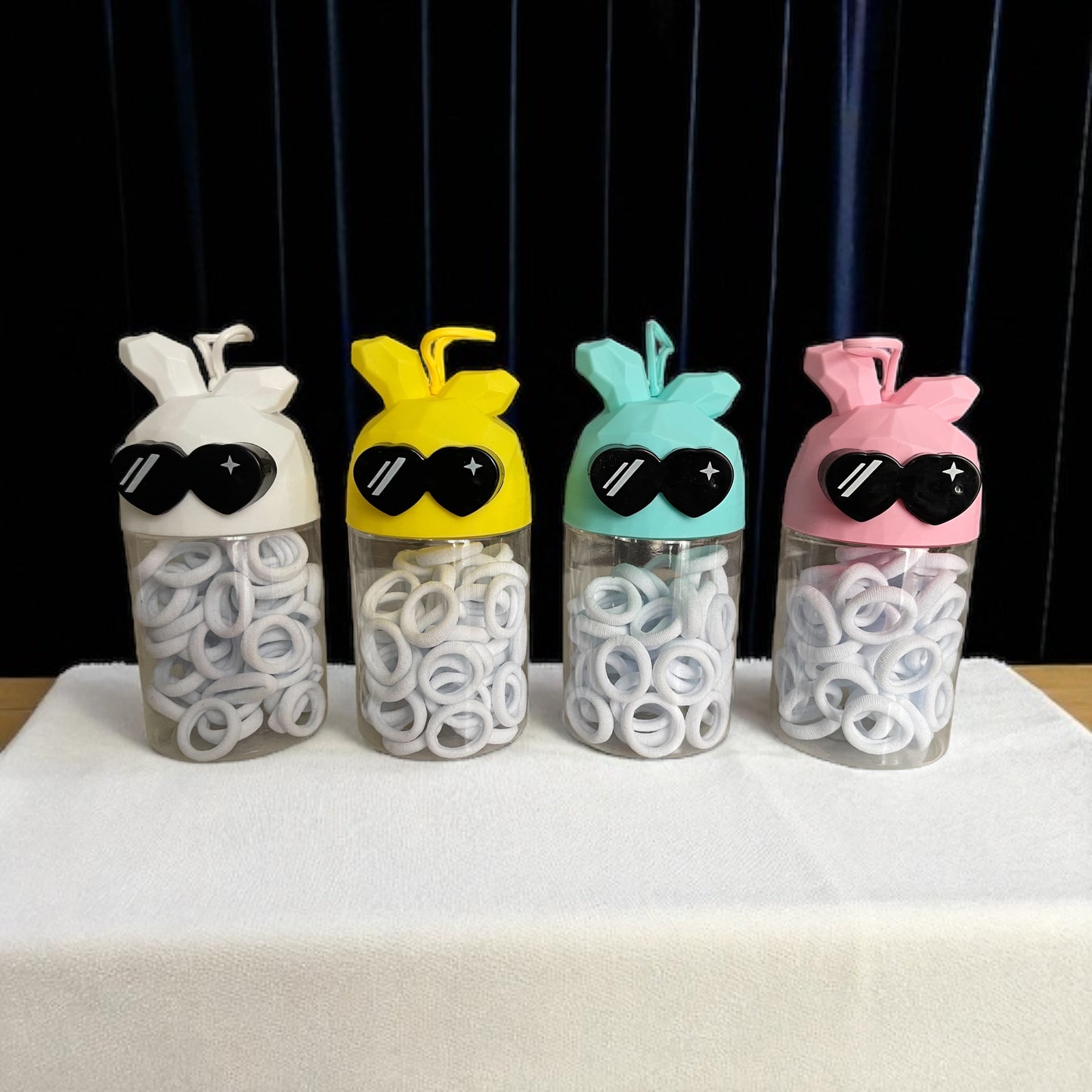 Back to school Cartoon Canned white elastic Band Hair Tie for Kids Strong Pull Continuous Thickened Little Girl's Braid Accessories Sweet