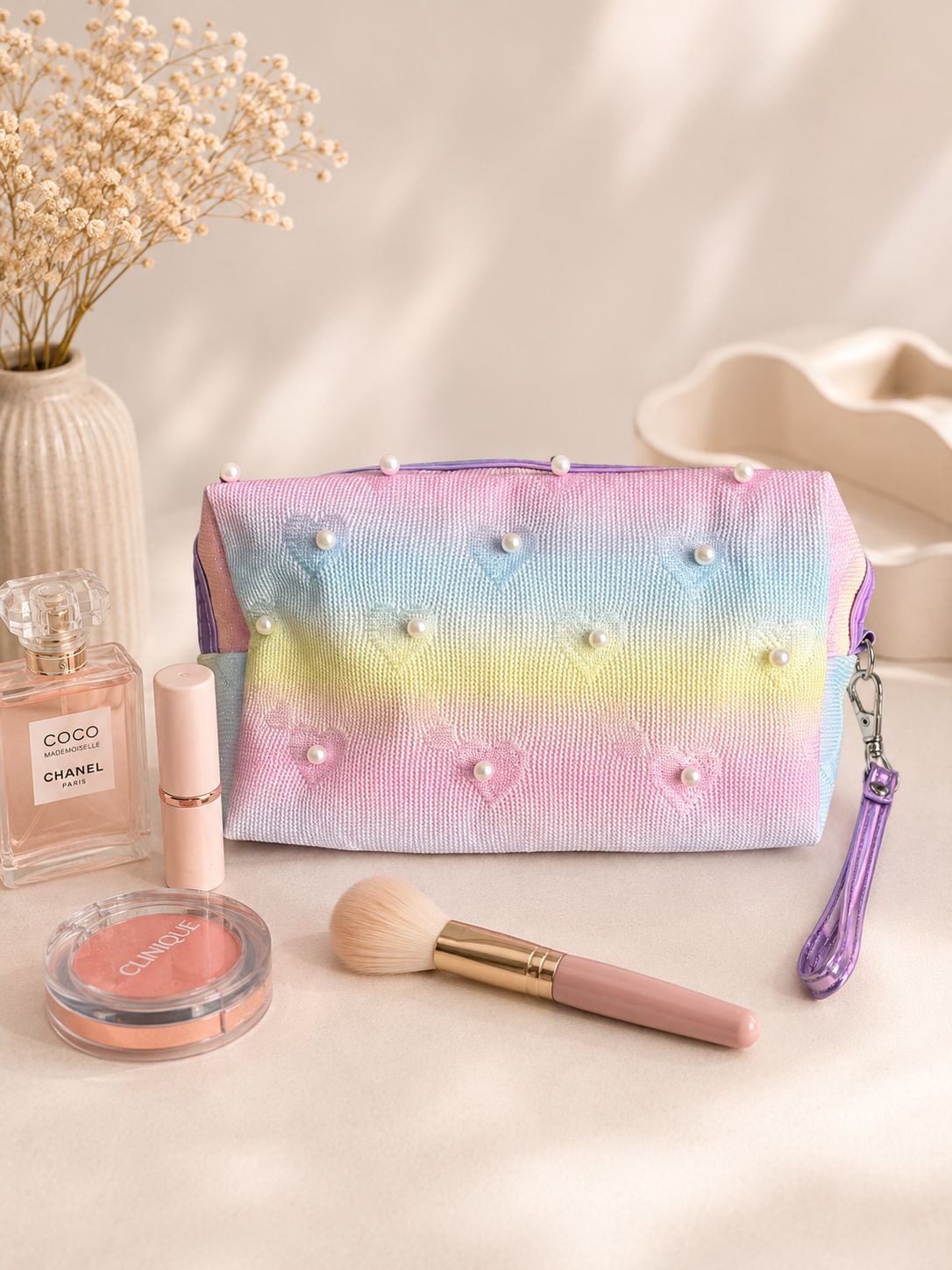 Pastel Pearl Makeup Pouch