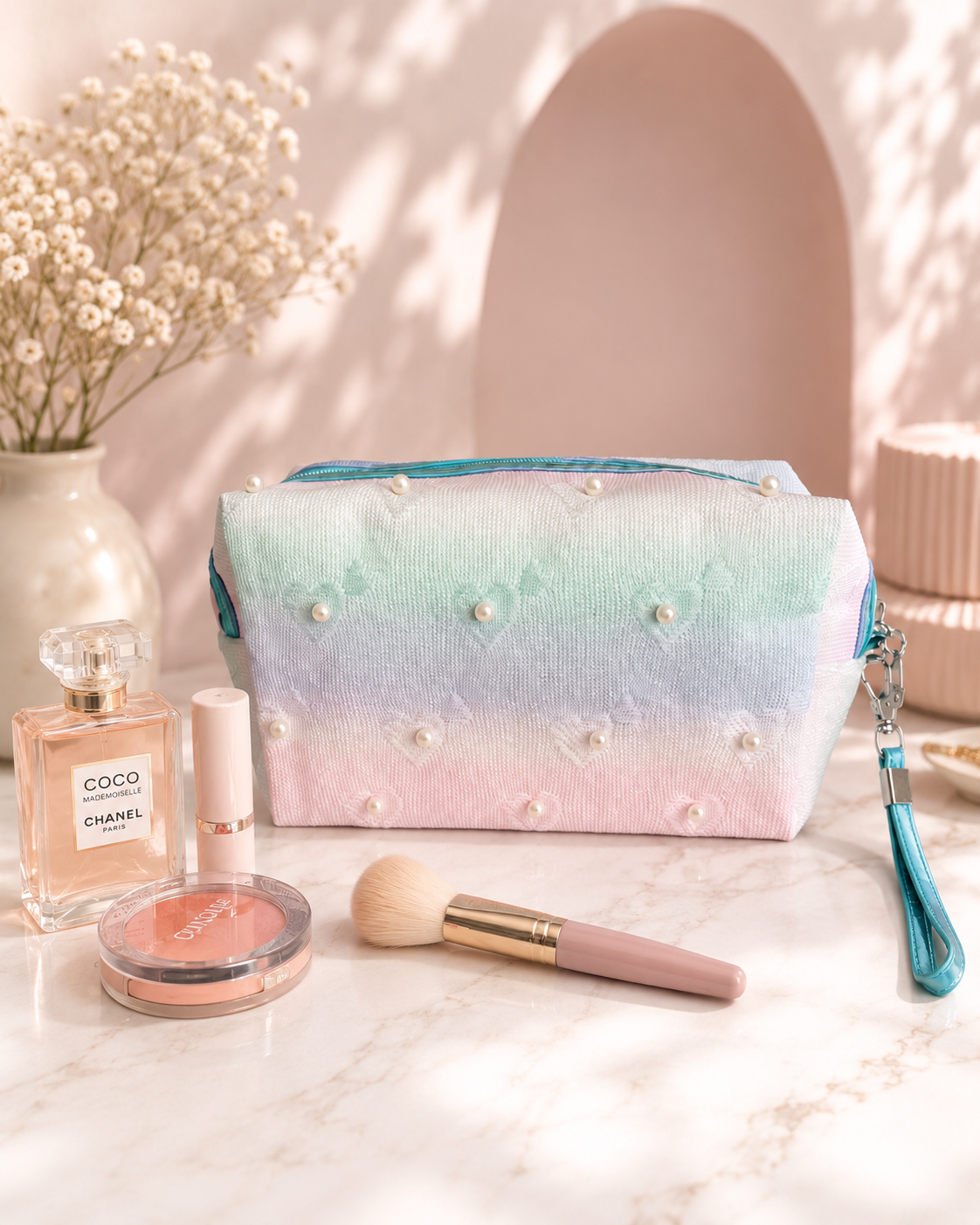 Pastel Pearl Makeup Pouch