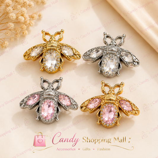 Acrylic Bee Brooch Pin – Sparkling Gem Detail  - اكريليك